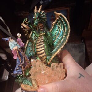 Share Merlin & Dragon Sculpture Musical 8"Vintage GORGEOUS ! LQQK!